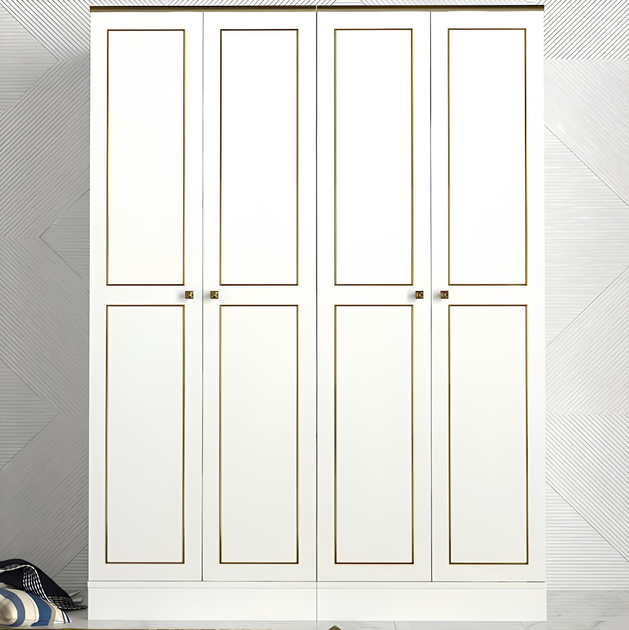 Xlmoebel Kleiderschrank Moderner weißer Wandschrank mit viel Stauraum für Kleidung (Kleiderschrank) Hergestellt in Europa