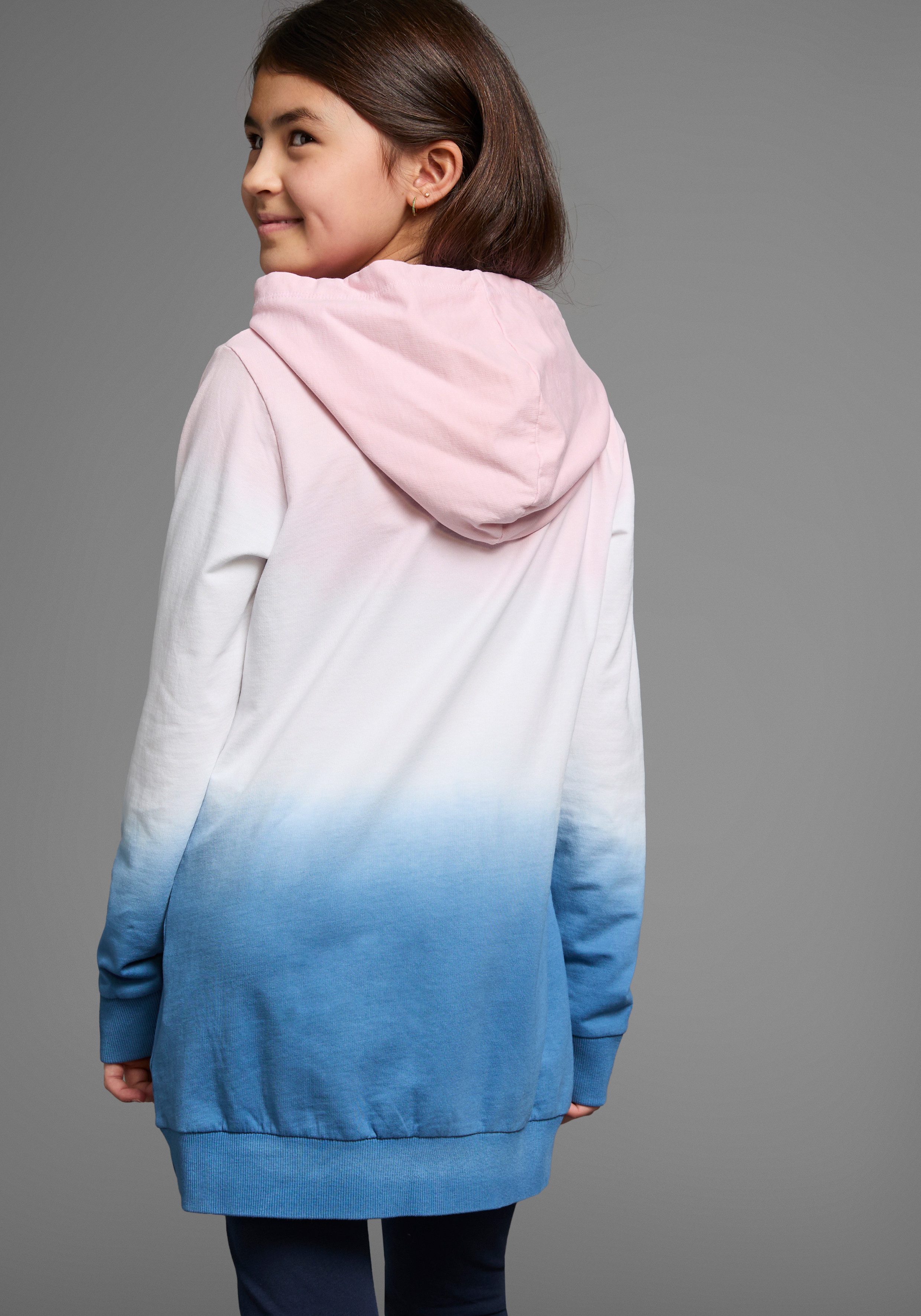 KangaROOS Kapuzensweatshirt, Longsweatshirt mit Farbverlauf Langarm günstig online kaufen
