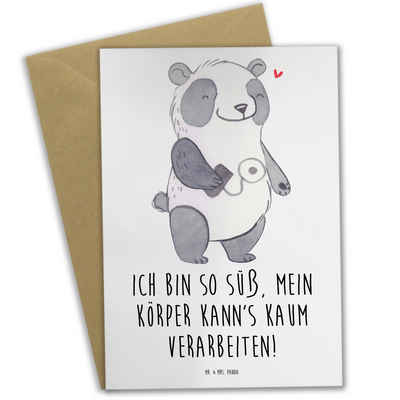 Mr. & Mrs. Panda Grußkarte Panda Insulinpumpe - Weiß - Geschenk, Glückwunschkarte, Diabetes mell, Hochglänzende Veredelung