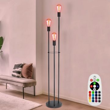 etc-shop LED Stehlampe, Leuchtmittel inklusive, Warmweiß, Farbwechsel, Steh Leuchte FERNBEDIENUNG Wohn Zimmer Vintage Stand Lampe