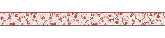 A.S. Création Bordüre Only Borders aufgeschäumt mehrfarbig Tapete Bordüre Blumen Rot Weiß Metall Optik Vlies glatt