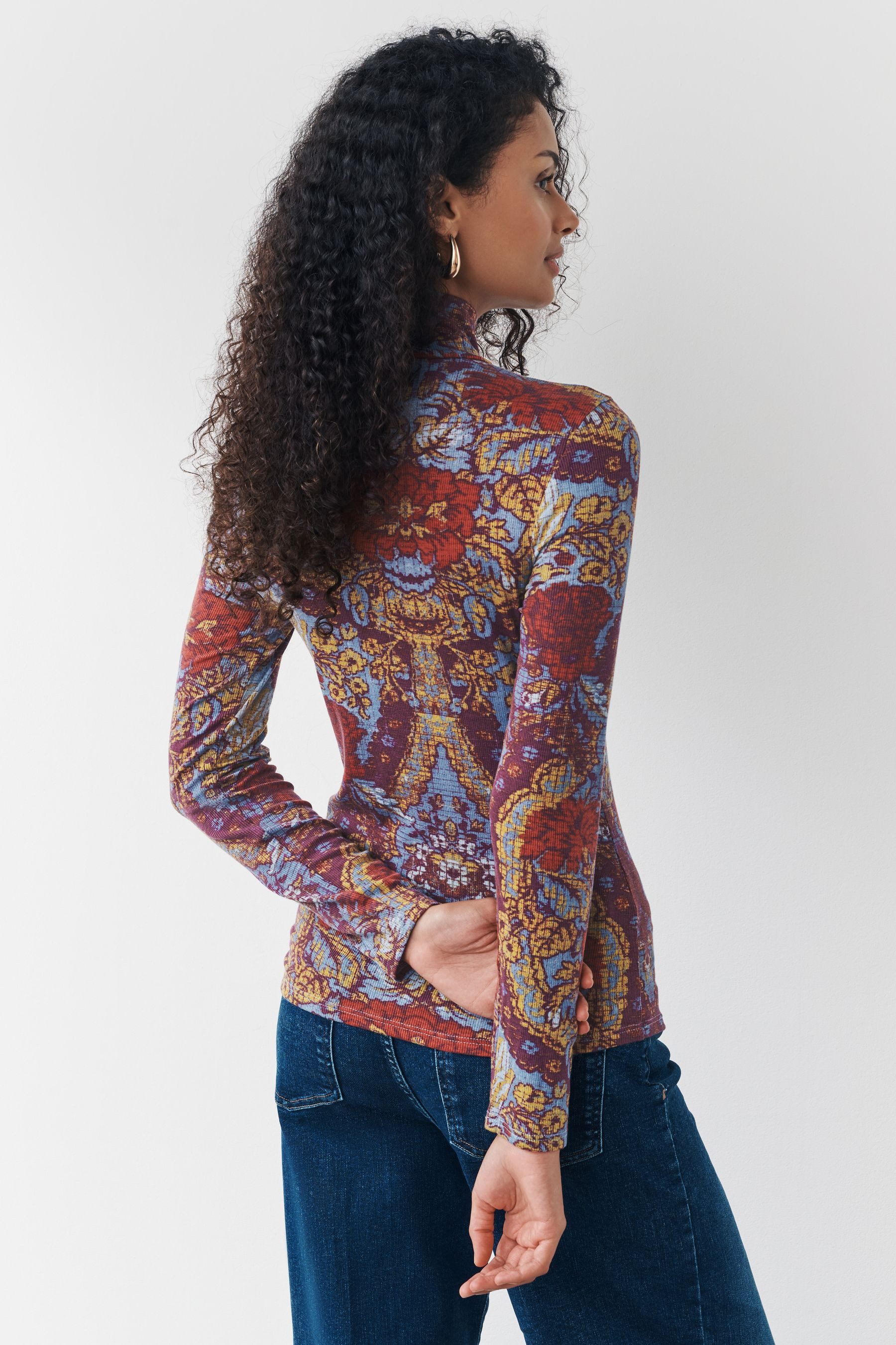 Next Blusenshirt Langarm-Shirt mit Stehkragen (1-tlg) günstig online kaufen