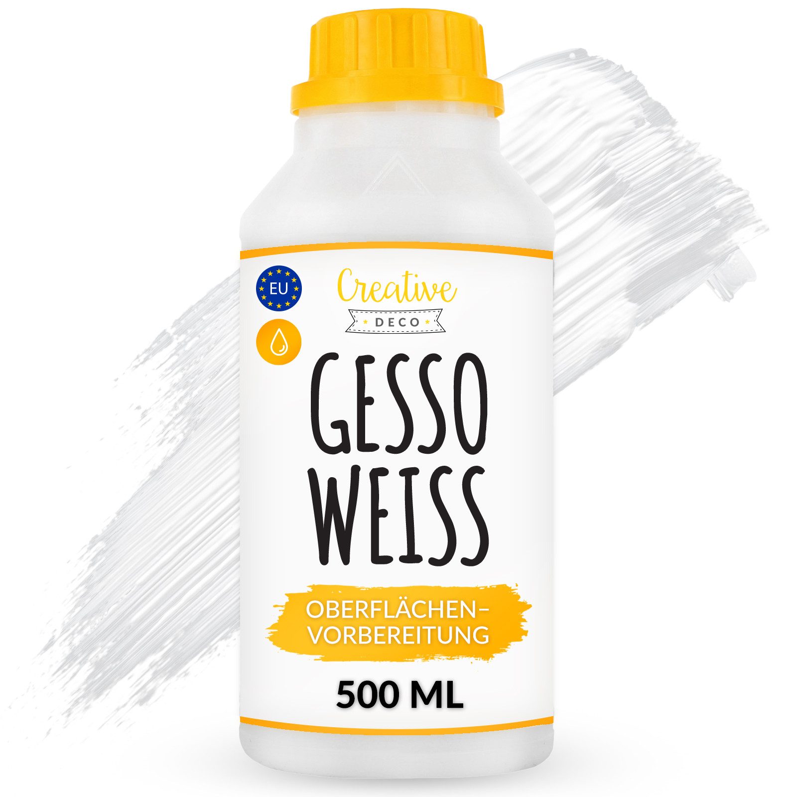 Creative Deco Grundierfarbe Professionell Gesso 1L Perfekte Grundierung für Malerei