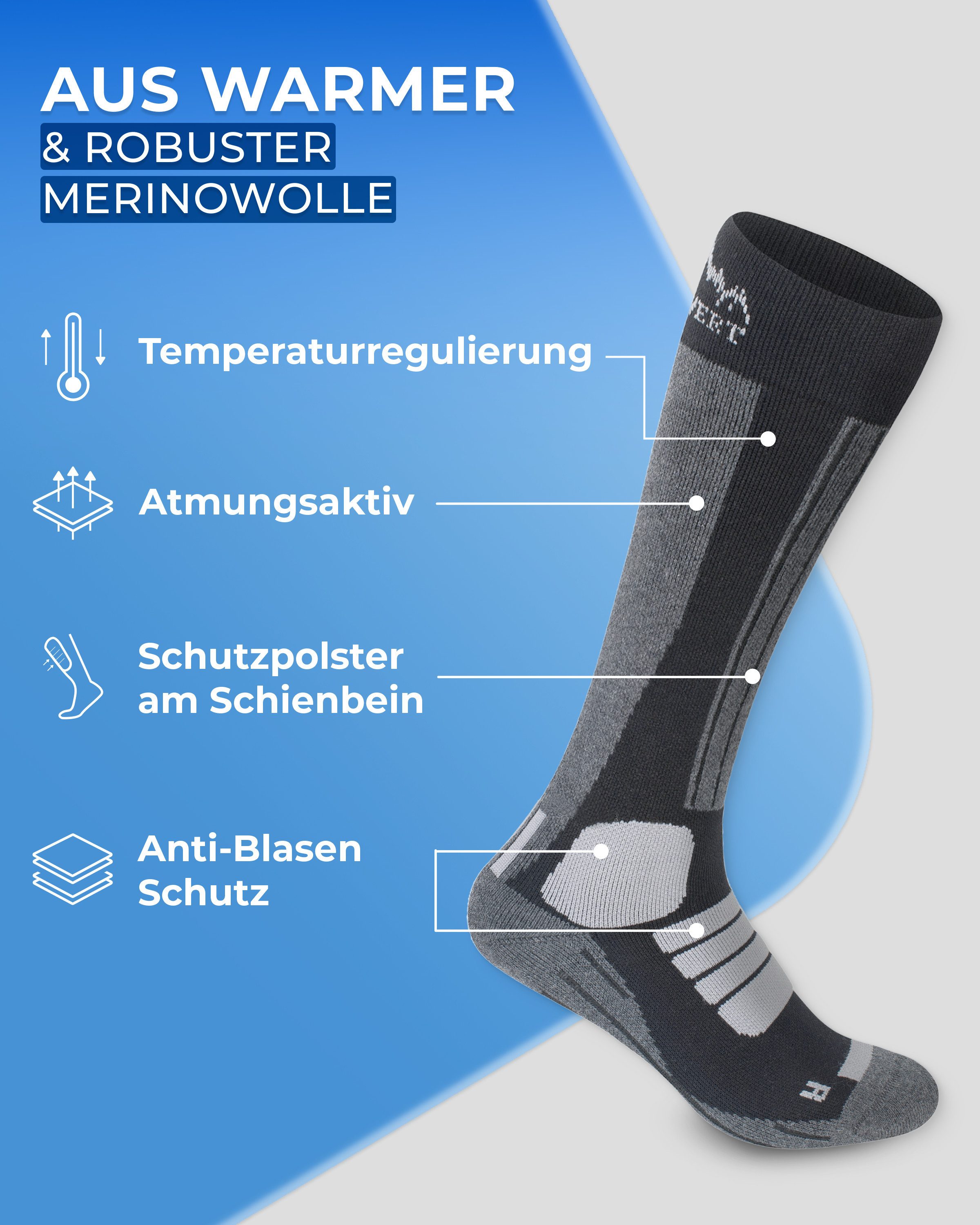 Alpenwert Skisocken 2er SET Snowboard Socken günstig online kaufen