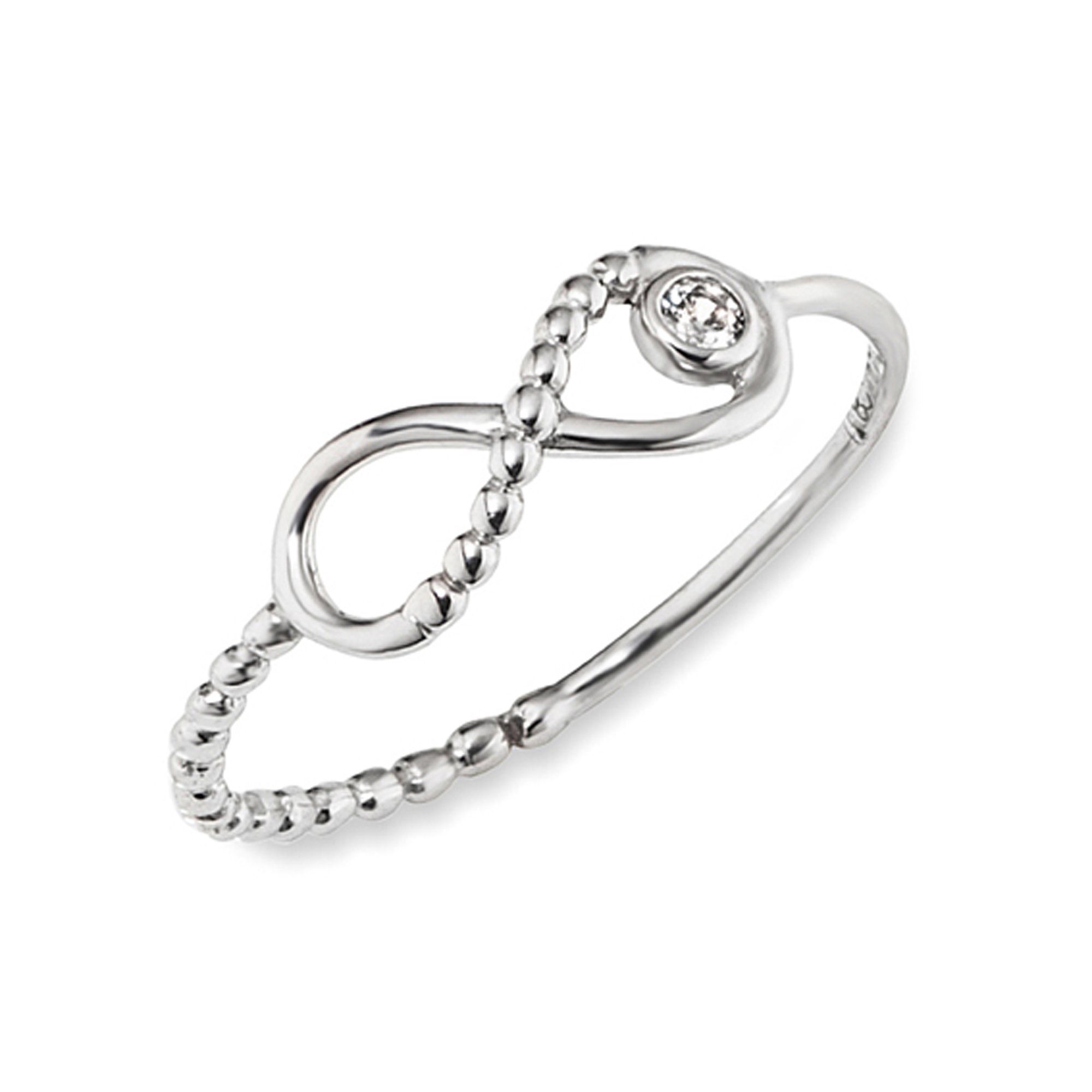 CAÏ Fingerring 925/- Sterling Silber rhodiniert Zirkonia