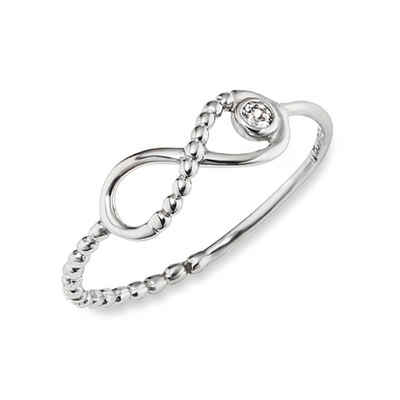 CAÏ Fingerring 925/- Sterling Silber rhodiniert Zirkonia