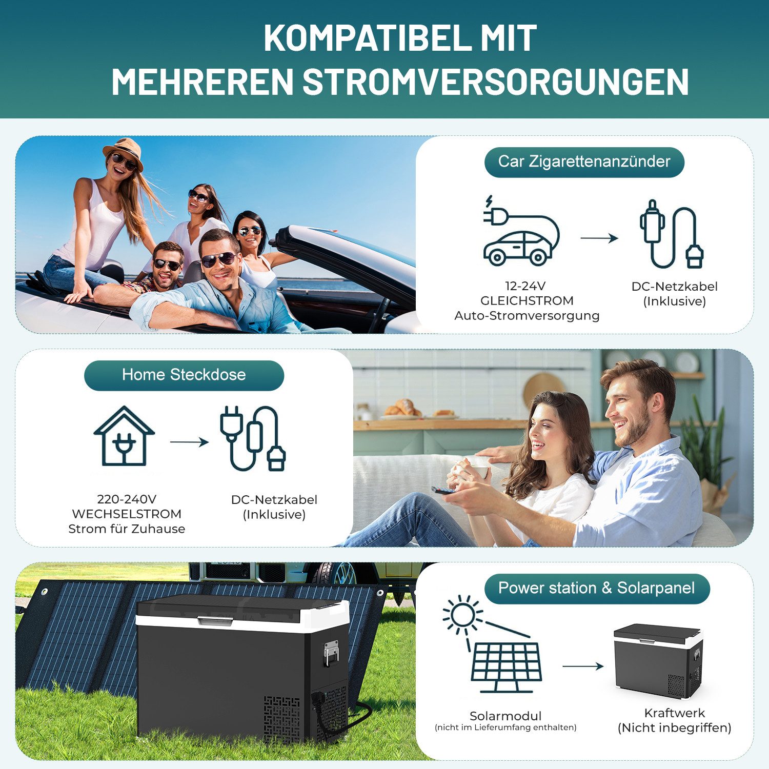 oyajia Kühlbox Kompressor Kühlbox, 2in1 Doppelzone Kühlbox Auto mit APP, 12/24V 230V, 40 l, Kühlbox Elektrisch, bis -20 °C für Auto, Lkw, Boot, Wohnwagen, Camping