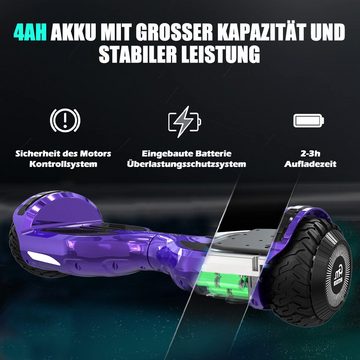 CITYSPORTS Balance Scooter GEEKME Z5 series Hoverboard mit Dualmotor 300W mit Bluetooth-Player, 15,00 km/h, 6.5" Hoverboard mit LED-Leuchter max.Geschwindigkeit 15km/h