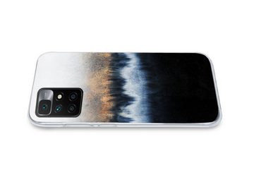 MuchoWow Handyhülle Abstrakt - Gold - Luxus - Blau, Phone Case, Handyhülle Xiaomi Redmi 10, Silikon, Schutzhülle