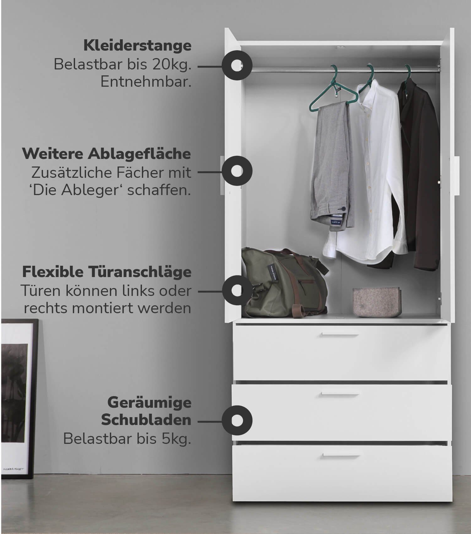 mokebo Kleiderschrank Der Grenzenlose (2-Türig & günstig online kaufen
