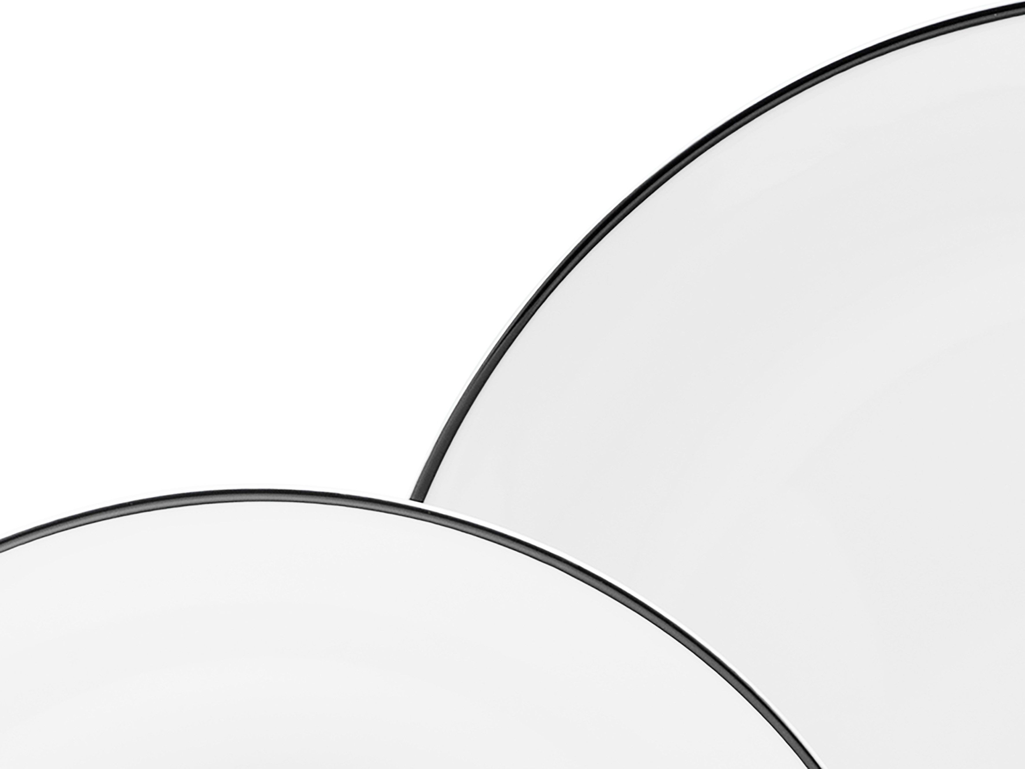 CreaTable Kombiservice Luna Black Line (16-tlg), 4 Personen, Porzellan, handgemaltes Liniendekor