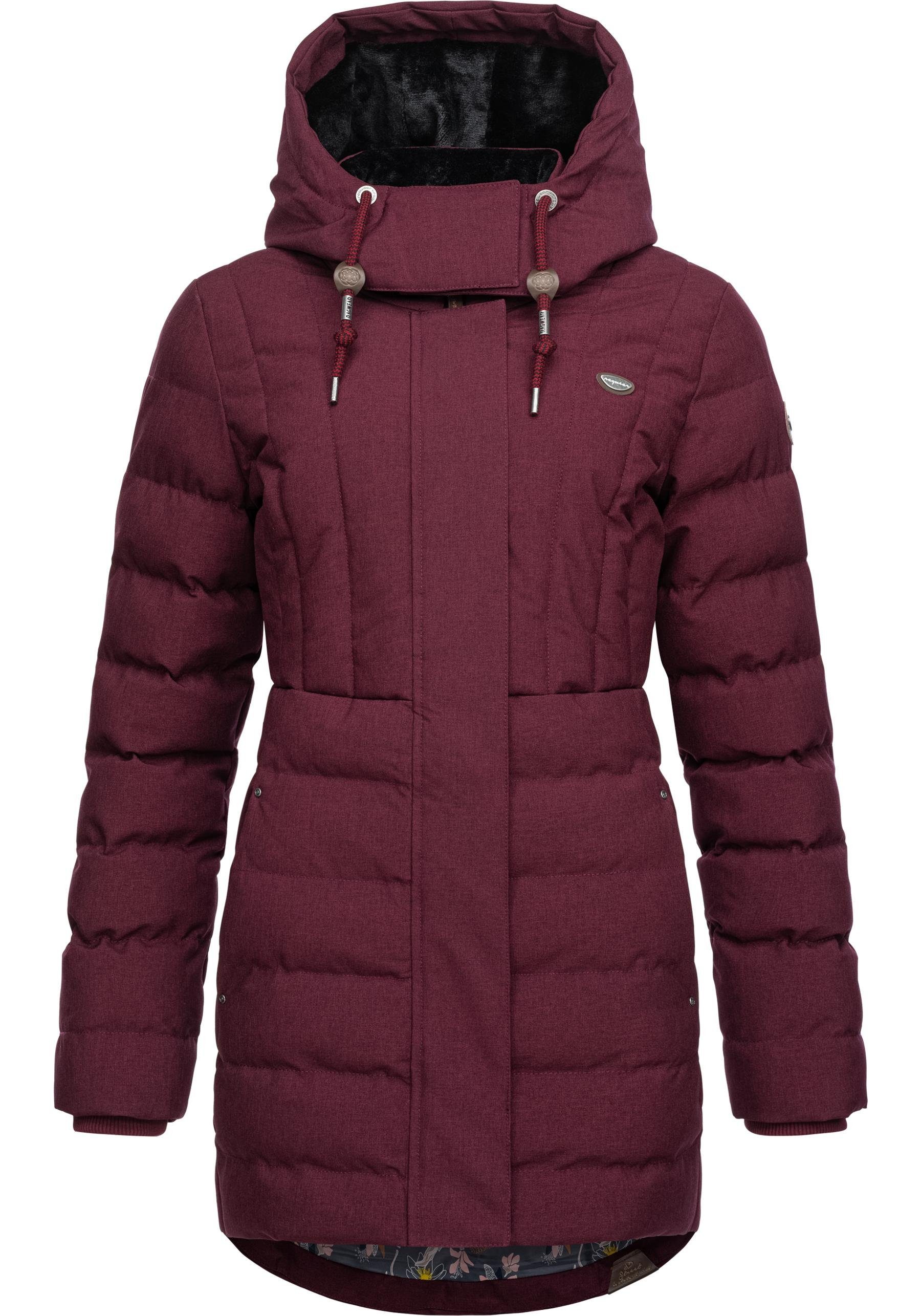 Ragwear Kurzmantel Ashanta Wasserdichter Winterparka mit gefütterter Kapuze
