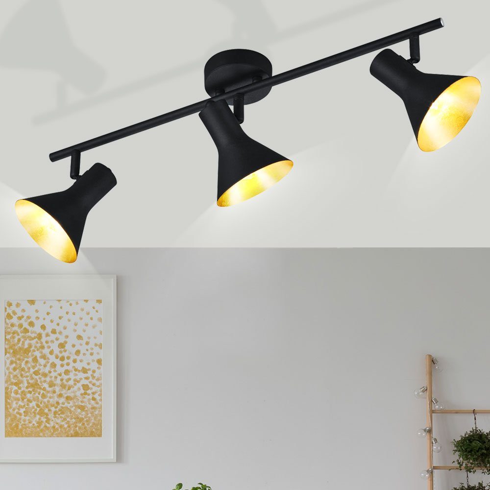 etc-shop LED Deckenleuchte, Leuchtmittel nicht schwenkbar Deckenlampe inklusive, schwarz 3 Flammig Spotleiste Deckenleuchte