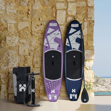 HOME DELUXE SUP-Board MOANA, (inkl. Paddel, Reparatur-Kit, Transporttasche, Luftpumpe), Doppelkammer, Stand Up Paddle Board