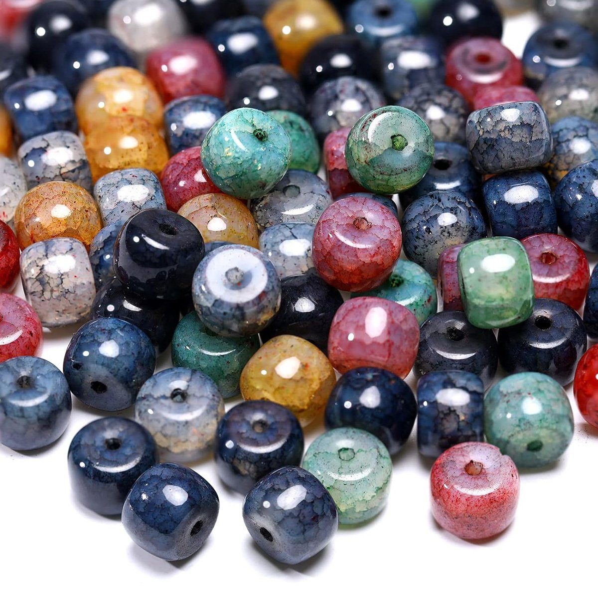 yozhiqu Mineralstein 300 Natursteinperlen im europäischen Stil, (1-St), Geeignet für die Herstellung von Armbändern, Halsketten und Schmuck