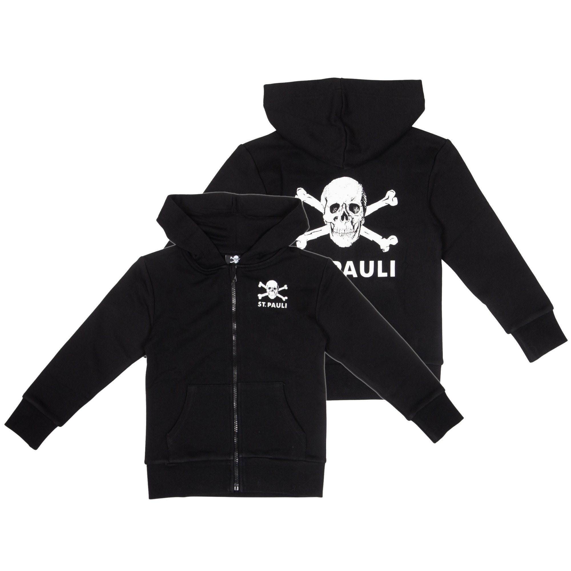 FC St. Pauli Kapuzensweatjacke FC St. Pauli - Kinder Kapuzenjacke Totenkopf - schwarz
