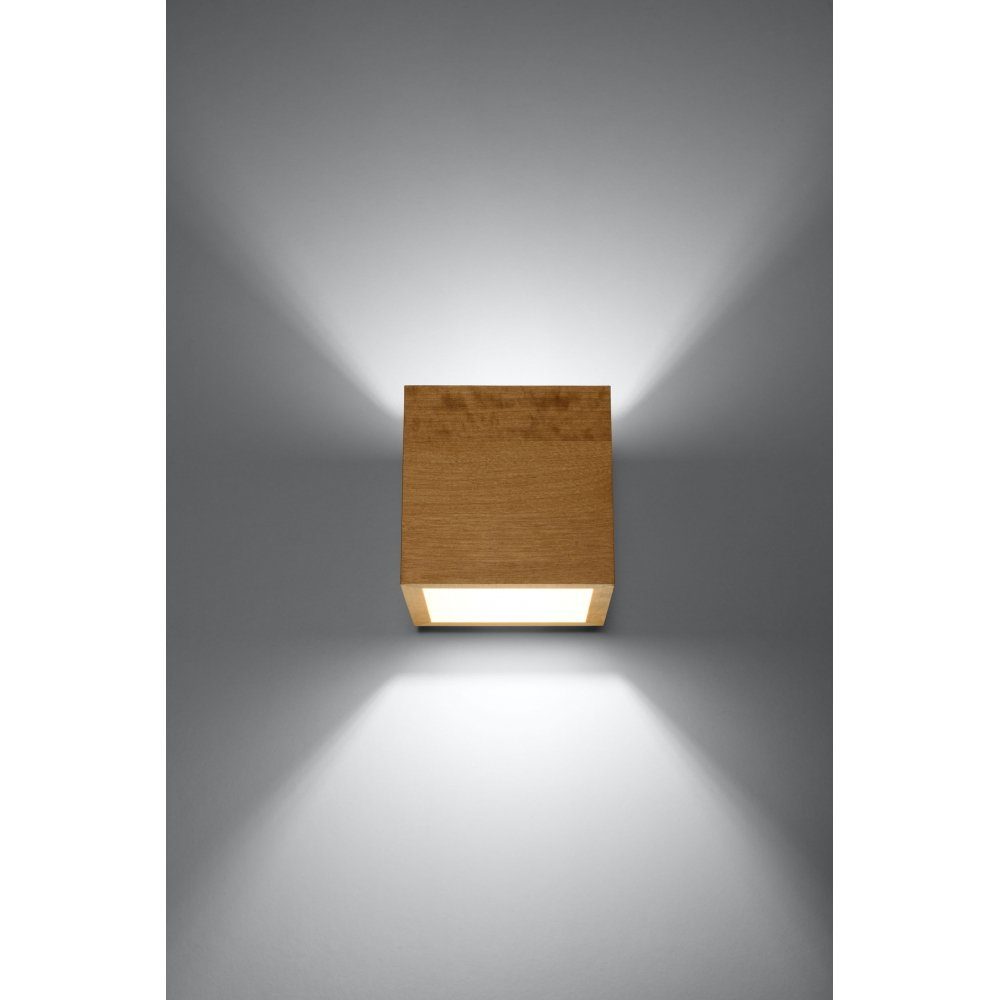 SOLLUX lighting Wandleuchte Wandlampe QUAD Holz, 1x Natural cm G9, 10x12x10 Wandleuchte ca