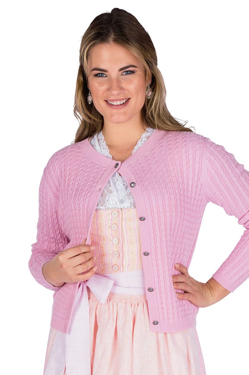 Hammerschmid Trachtenjacke Trachten Strickjacke - REIT - rosa, schieferblau