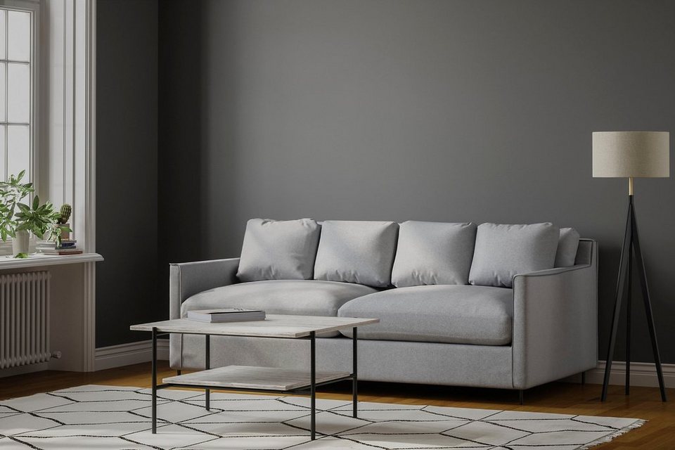ATLANTIC home collection 3-Sitzer, Sofa, skandinvisch im Design, extra  weich, Füllung mit Federn