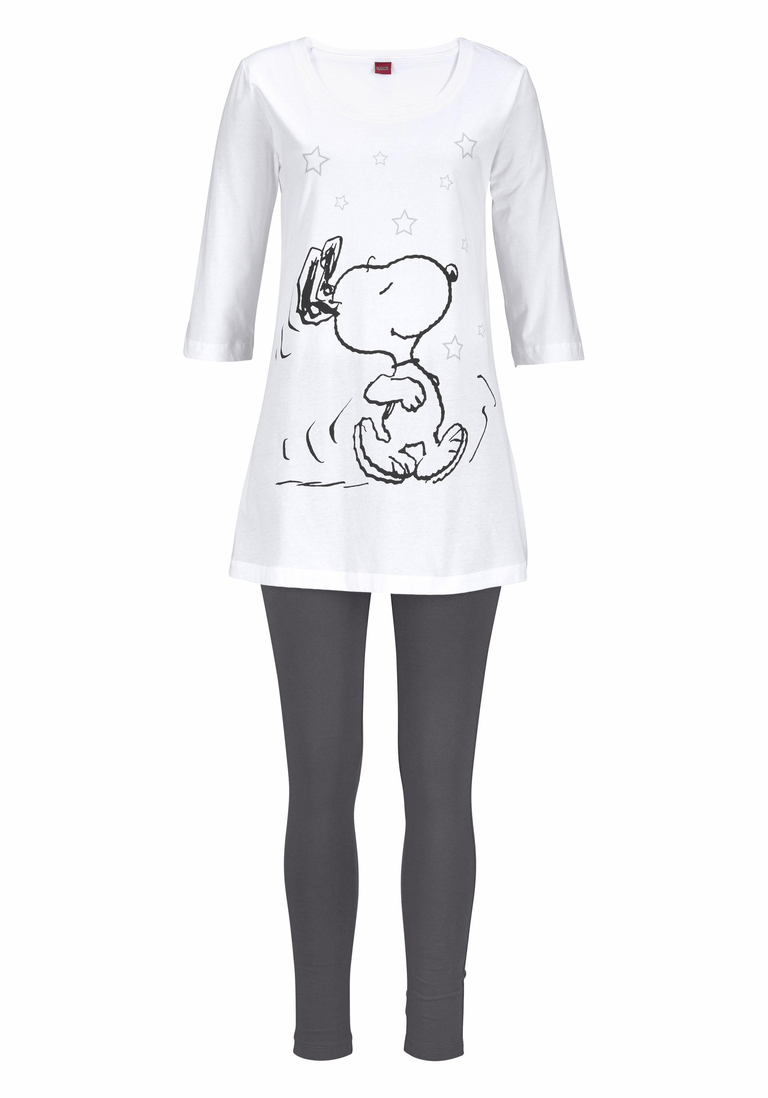 PEANUTS Pyjama (2 tlg) mit Leggings und legerem Shirt mit Snoopy Druck günstig online kaufen