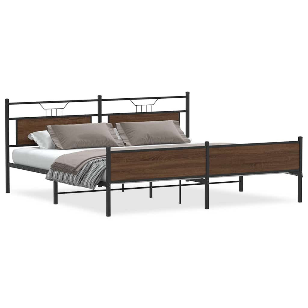 vidaXL Bett Metallbett ohne Matratze Braun günstig online kaufen
