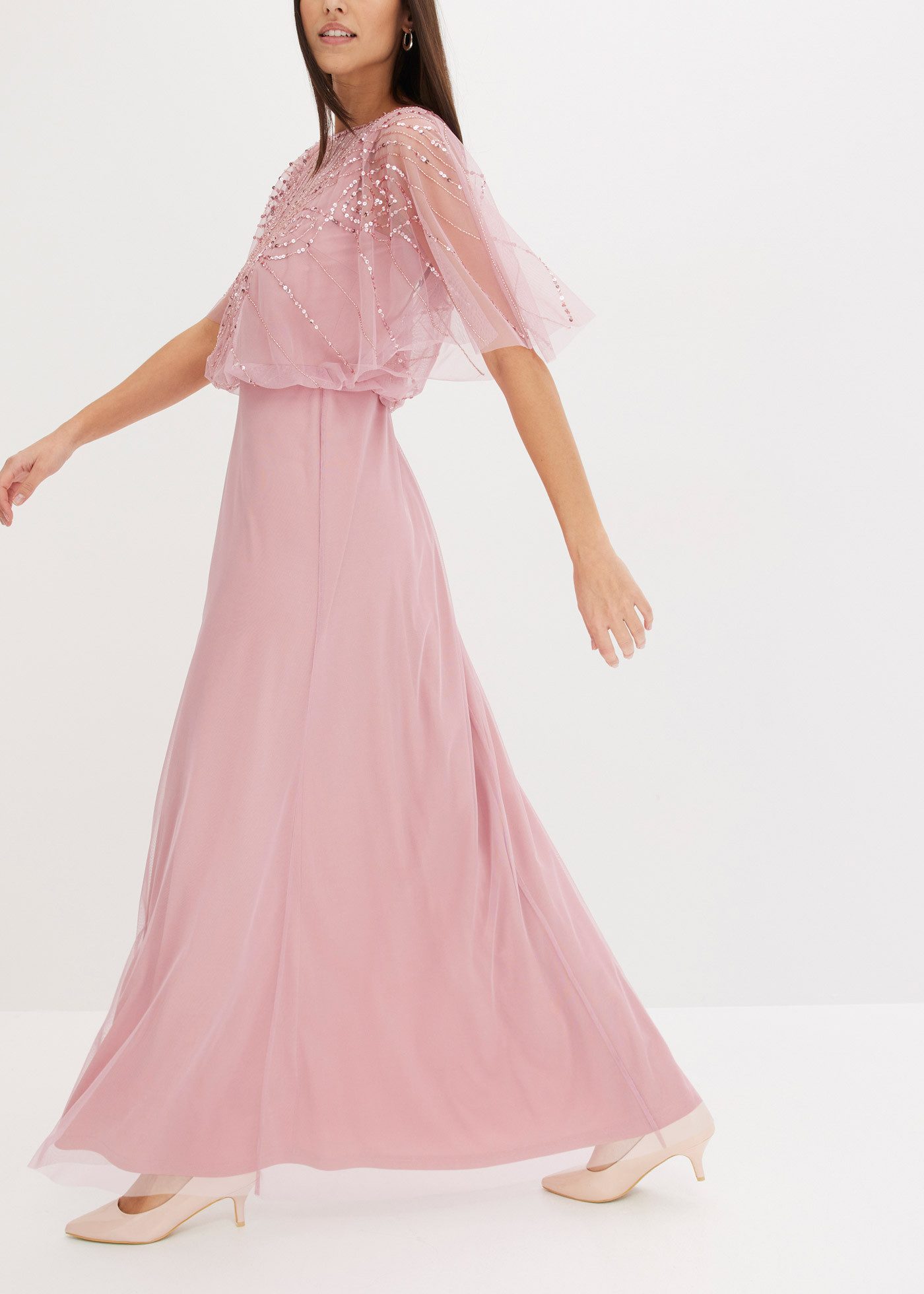 bonprix Maxikleid für Abiball, Festtage und Hochzeiten, aus feinem Tüll – Bild 3 von 5