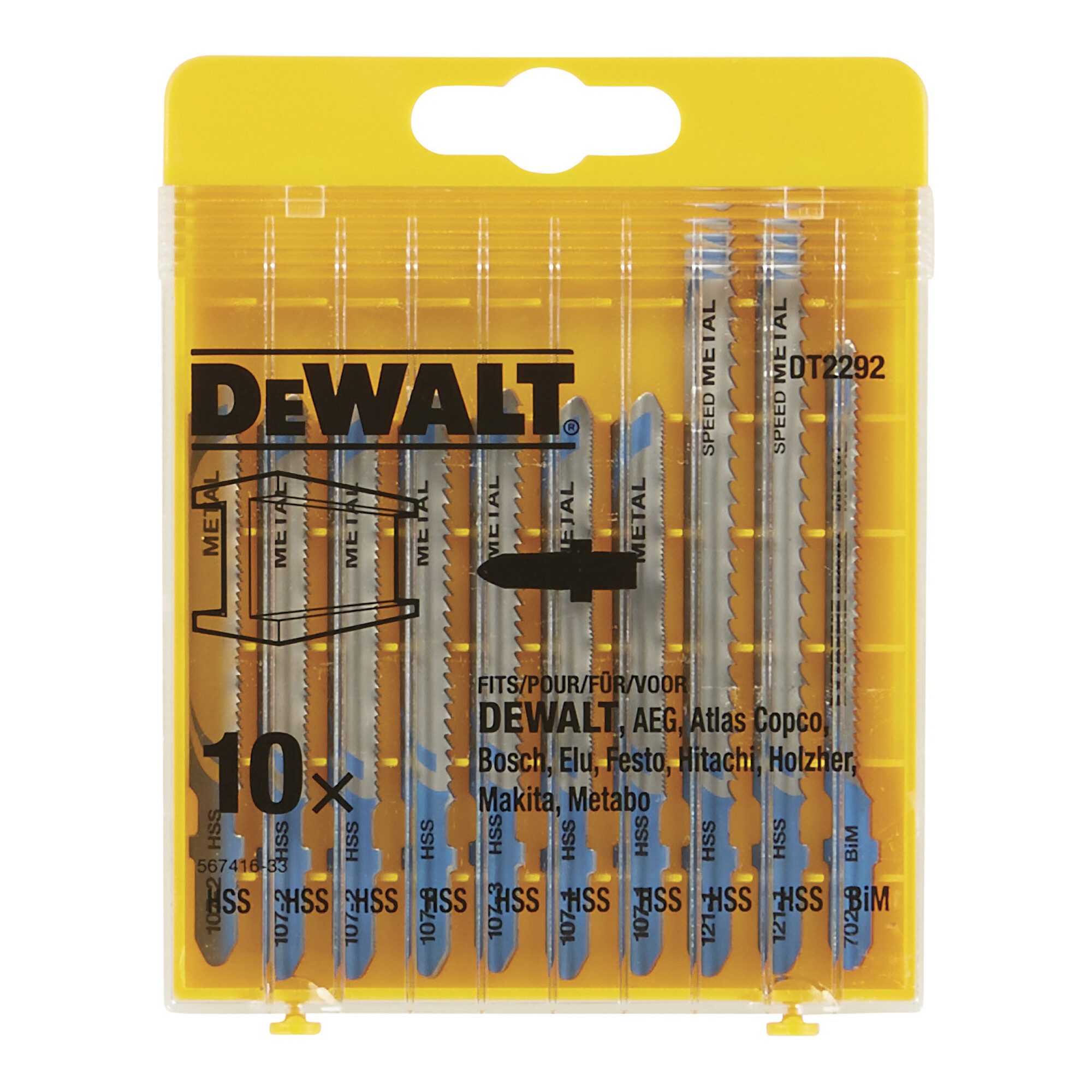 DeWalt Stichsäge DEWALT 10tlg. HSS-Stichsägeblätter-Set DT2292-QZ