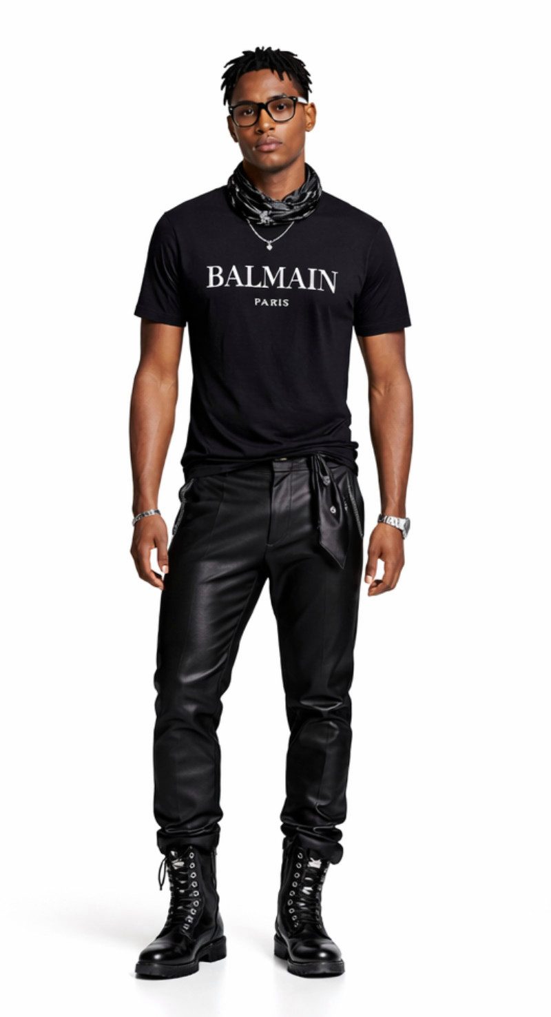 Balmain Paris T-Shirt Herren Logo Tee Straight Fit High-End-Look einen Hauch von Pariser Opulenz
