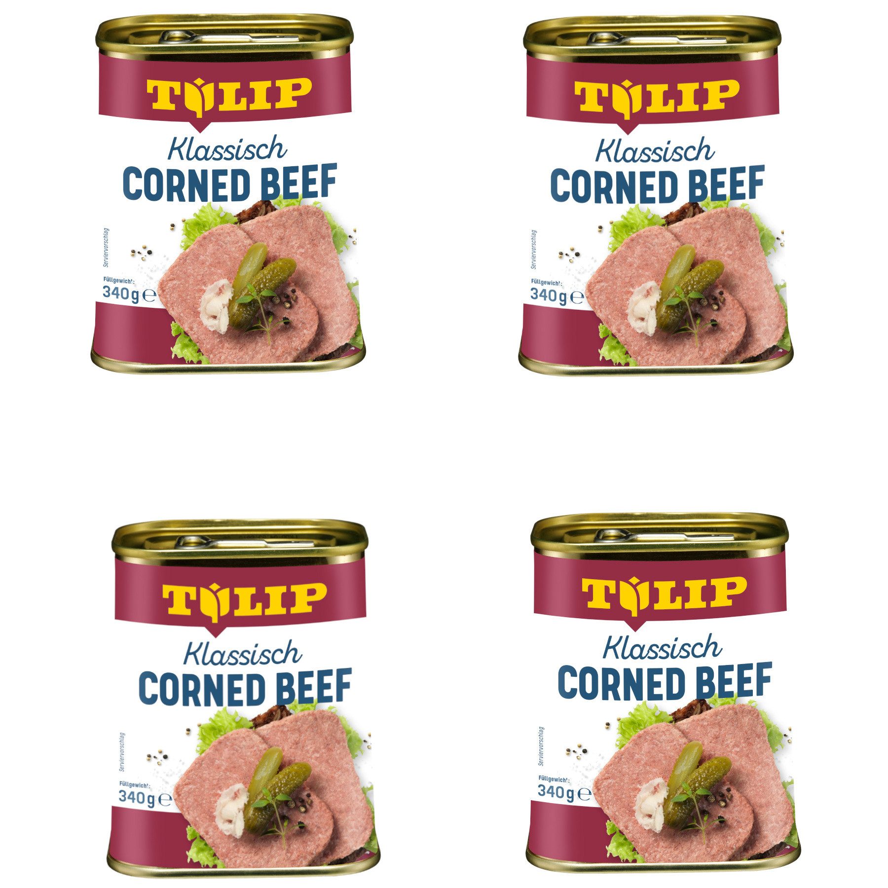 TULIP Wurstkonserve 340g Corned Beef Delikatesse Proteinquelle Rindfleisch, 340 g, (Packung)
