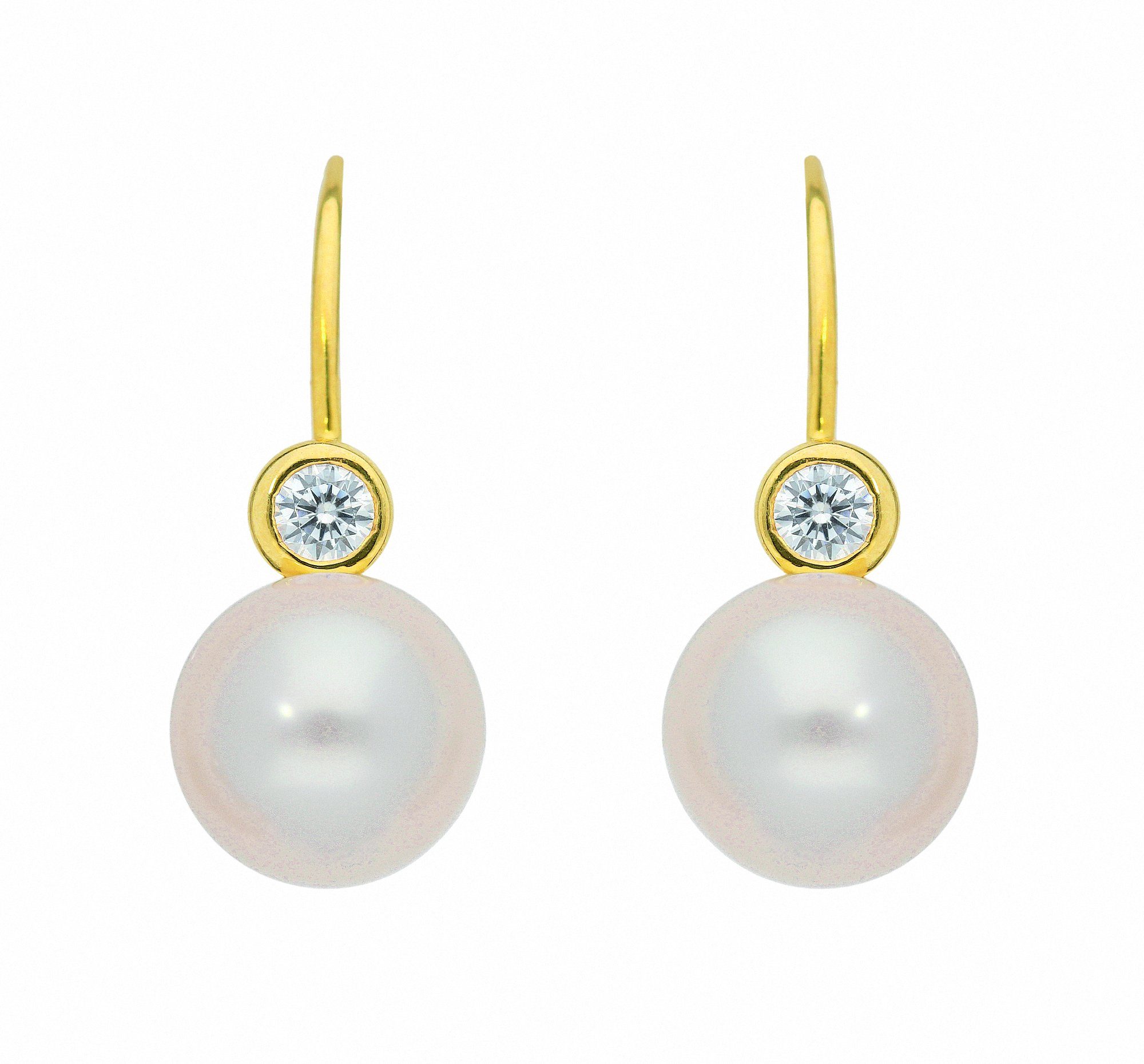 Adelia´s Paar Ohrhänger Damen 585 Gold Boutons mit Zirkonia, mit Zirkonia Goldschmuck für Damen