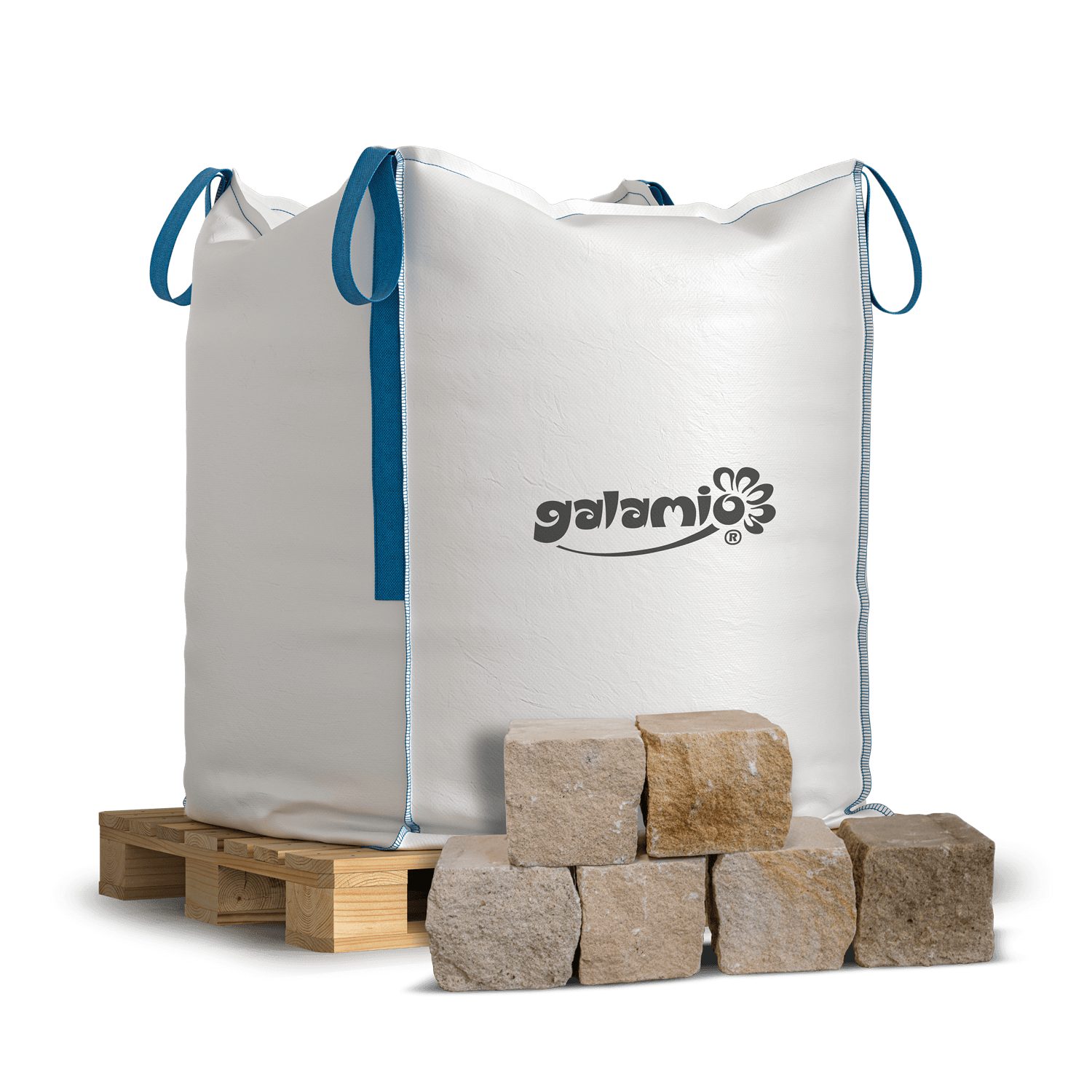 GALAMIO Stein Sandstein 15/17 gesägt & gebrochen, (Palette, 1 St)