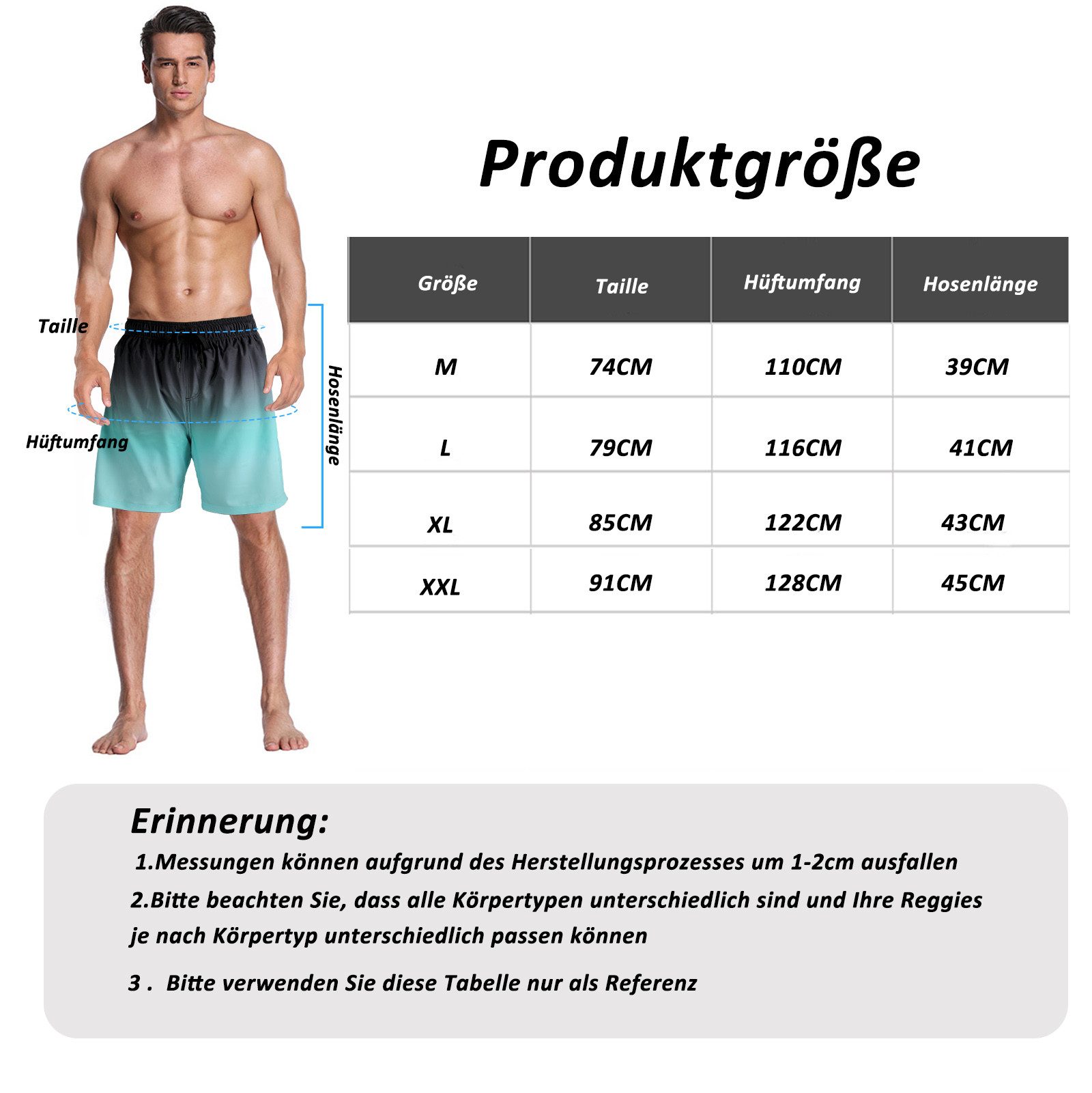 TANTOMI Badeshorts Herren Badehose Atmungsaktive und Schnelltrocknend Badeshorts Schwimmshorts Herren Stylish Schwimmhose mit Meshfutter – Bild 5 von 5