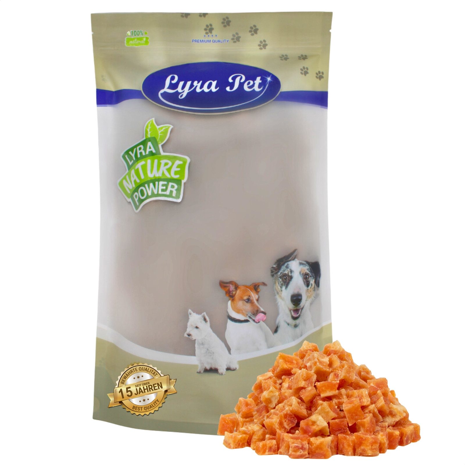 Lyra Pet 1 kg Lyra Pet® Hühnerfleischwürfel mit Fisch Huhn, Ergänzungsfutter für: Hund