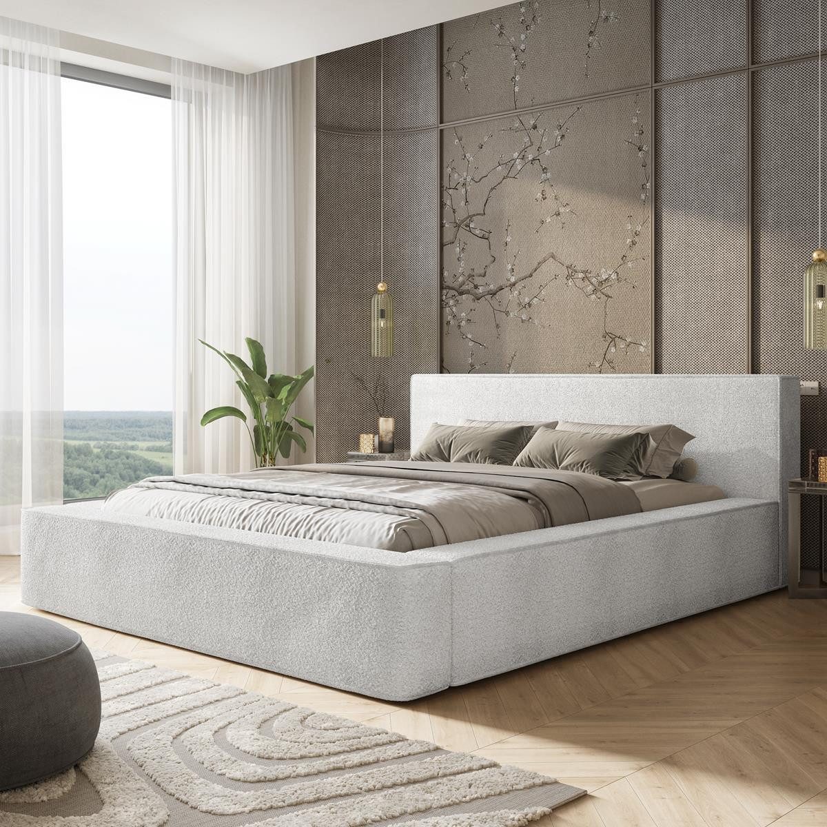 Compleo Polsterbett boucle, MAROK, Designerbett, 140/160/180/200,Elegantes günstig online kaufen