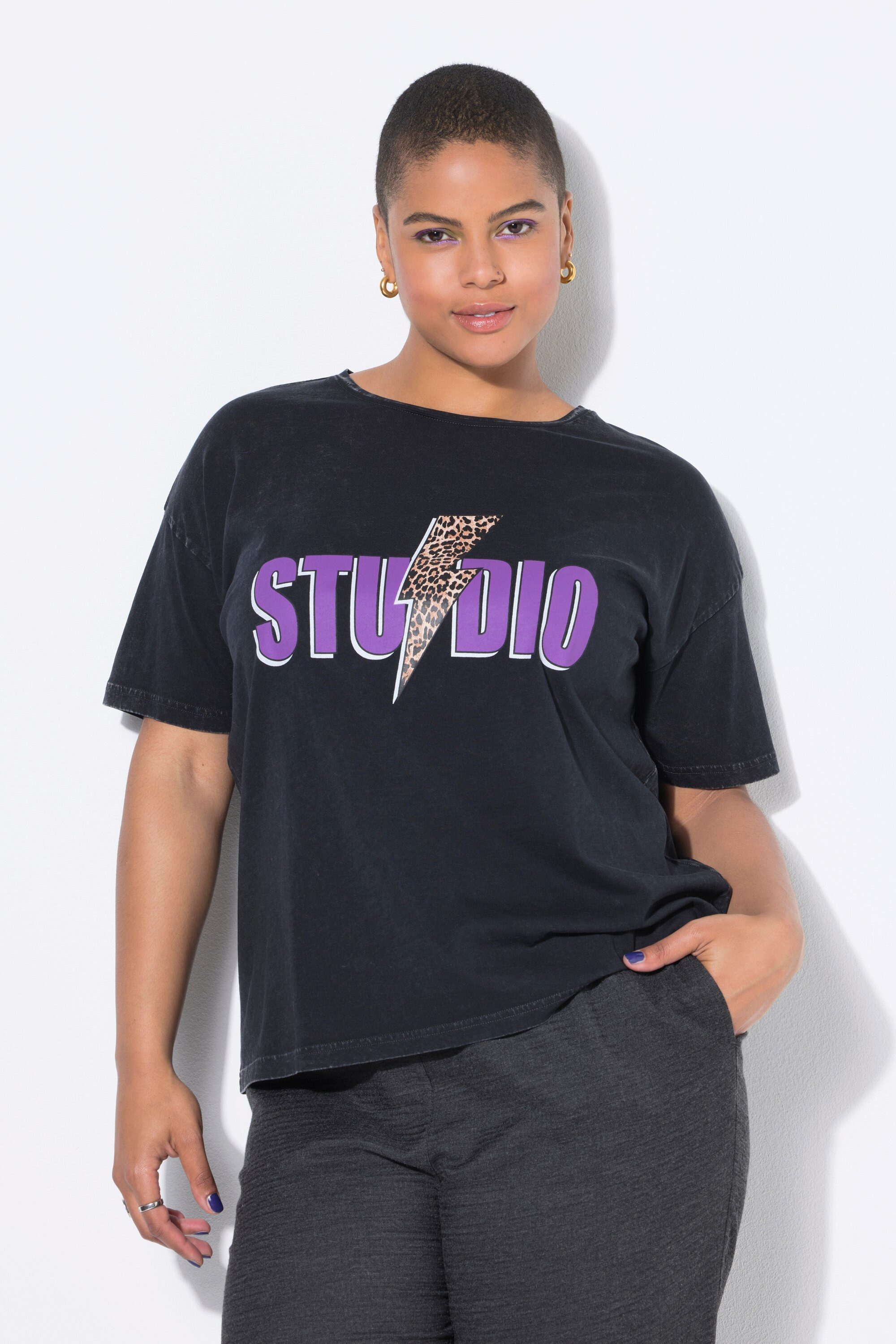 Studio Untold T-Shirt T-Shirt oversized Leo-Blitz Halbarm günstig online kaufen