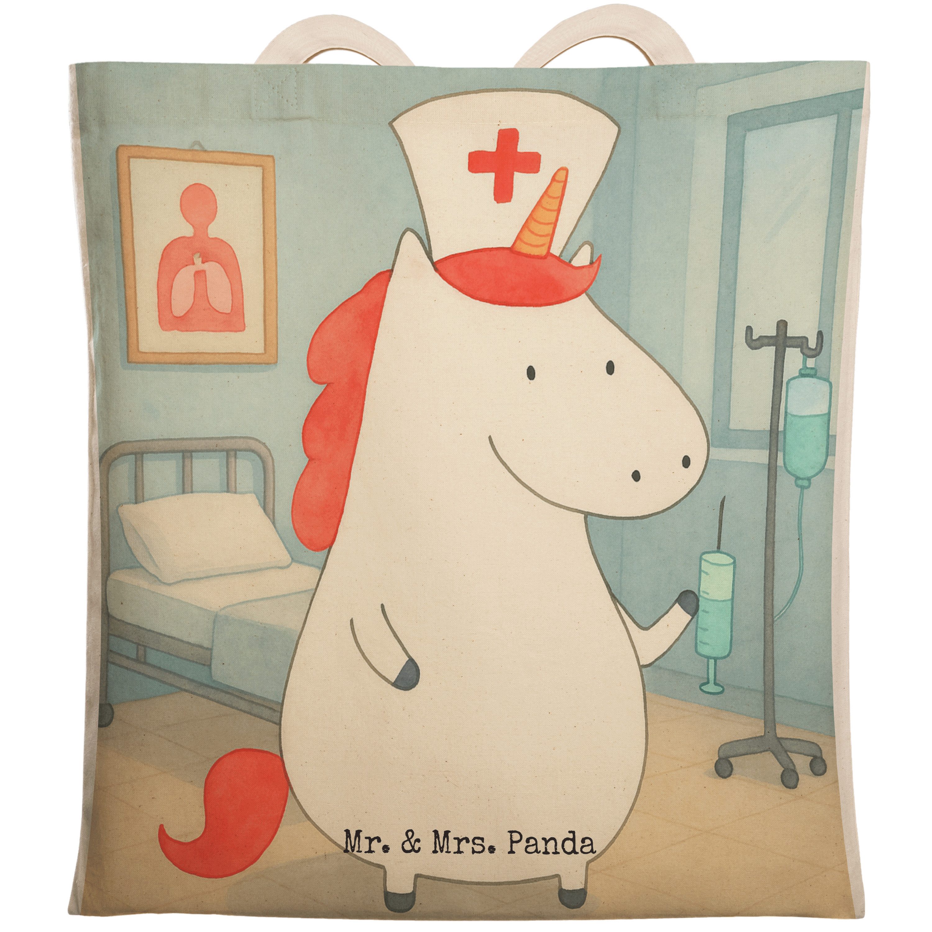Tragetasche Einhorn Krankenschwester Design, Tote Bag, Weiß, Krankenhaus, shoppin