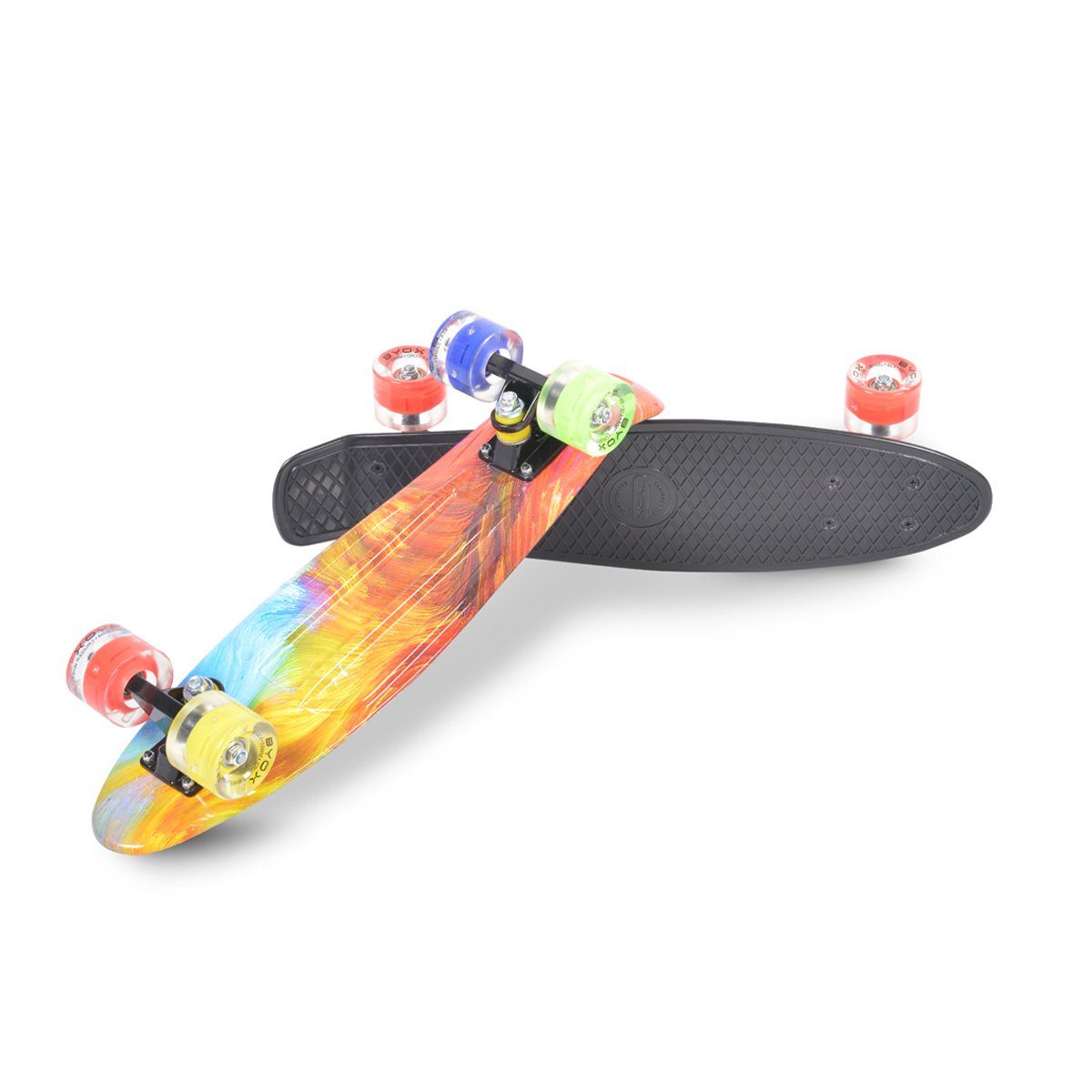 Byox Skateboard Skateboard Comics LED 22", ABEC-7, 85A PU Rollen, ab 8 Jahren bis 85 kg