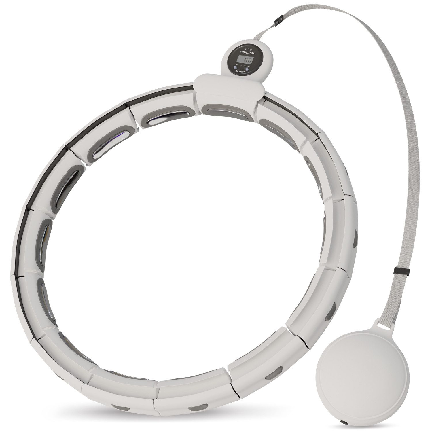 Hommler Hula-Hoop-Reifen Smart Fitness Hula Hoop mit Zähler und Gewichtsball zum Abnehmen, 60-115 cm