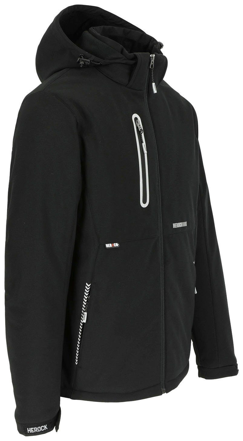 Herock Winterjacke TARIS, Winter-Softshelljacke mit 5.000mm Wassersäule atmungsaktiv, 3lagig, Wasserdicht, verstellbare Bündchen
