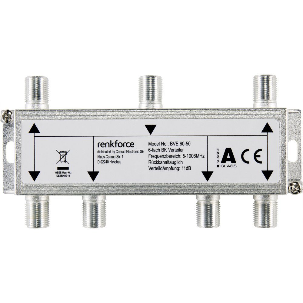 Renkforce Kabel-TV Verteiler 6-fach 5 - 1006 MHz TV-Kabel