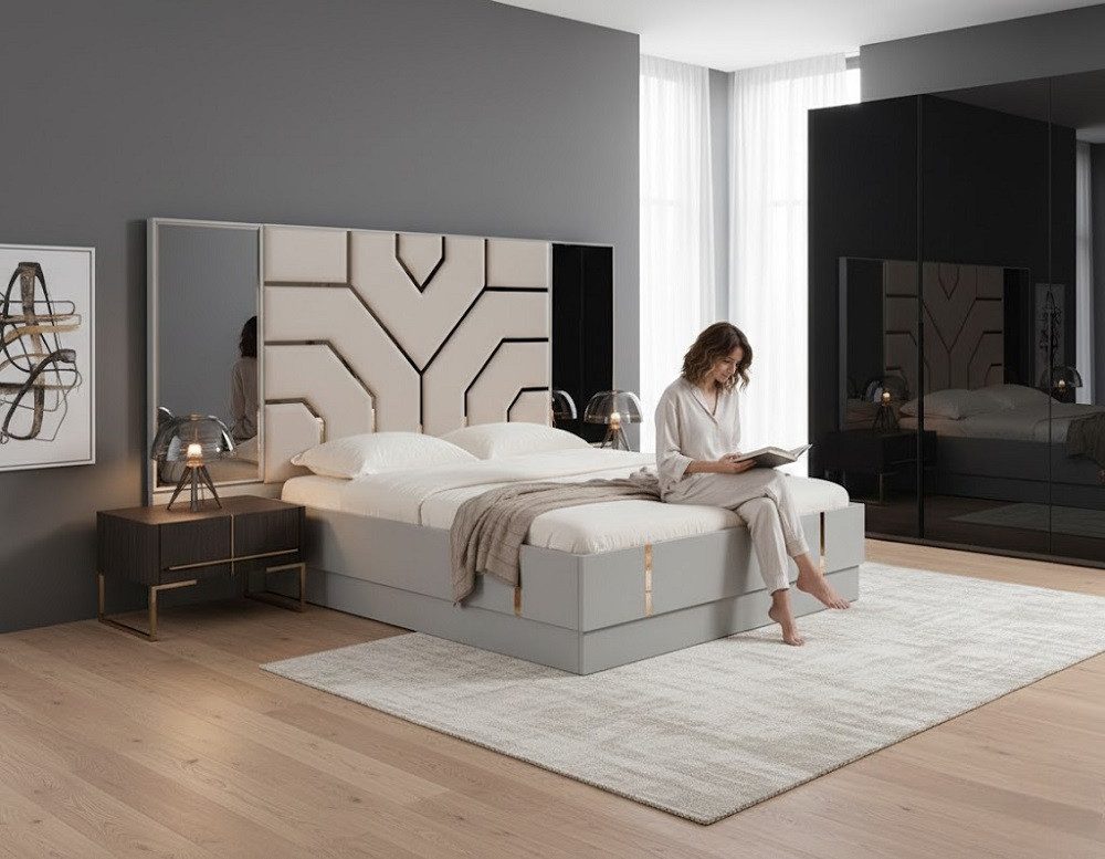 Xlmoebel Bett Elegantes Designer-Polsterbett für zwei Personen Sofort (Bett), Hergestellt in Europa