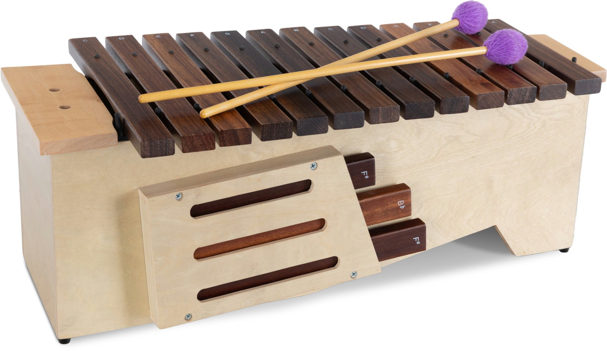 Classic Cantabile Xylophon AX-1600NG Altxylophon, 3-St., Inkl. 1 Paar Wollkopfschlägel, Alt Xylophon, 16 Töne, Tonumfang: c' bis a''