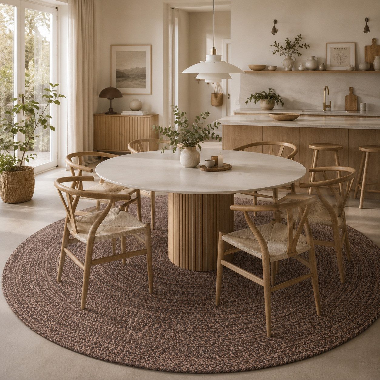 Pergamon Sisalteppich Naturfaser Teppich Handgefertigt Jute Kaya Rund, Rund, Höhe: 8 mm