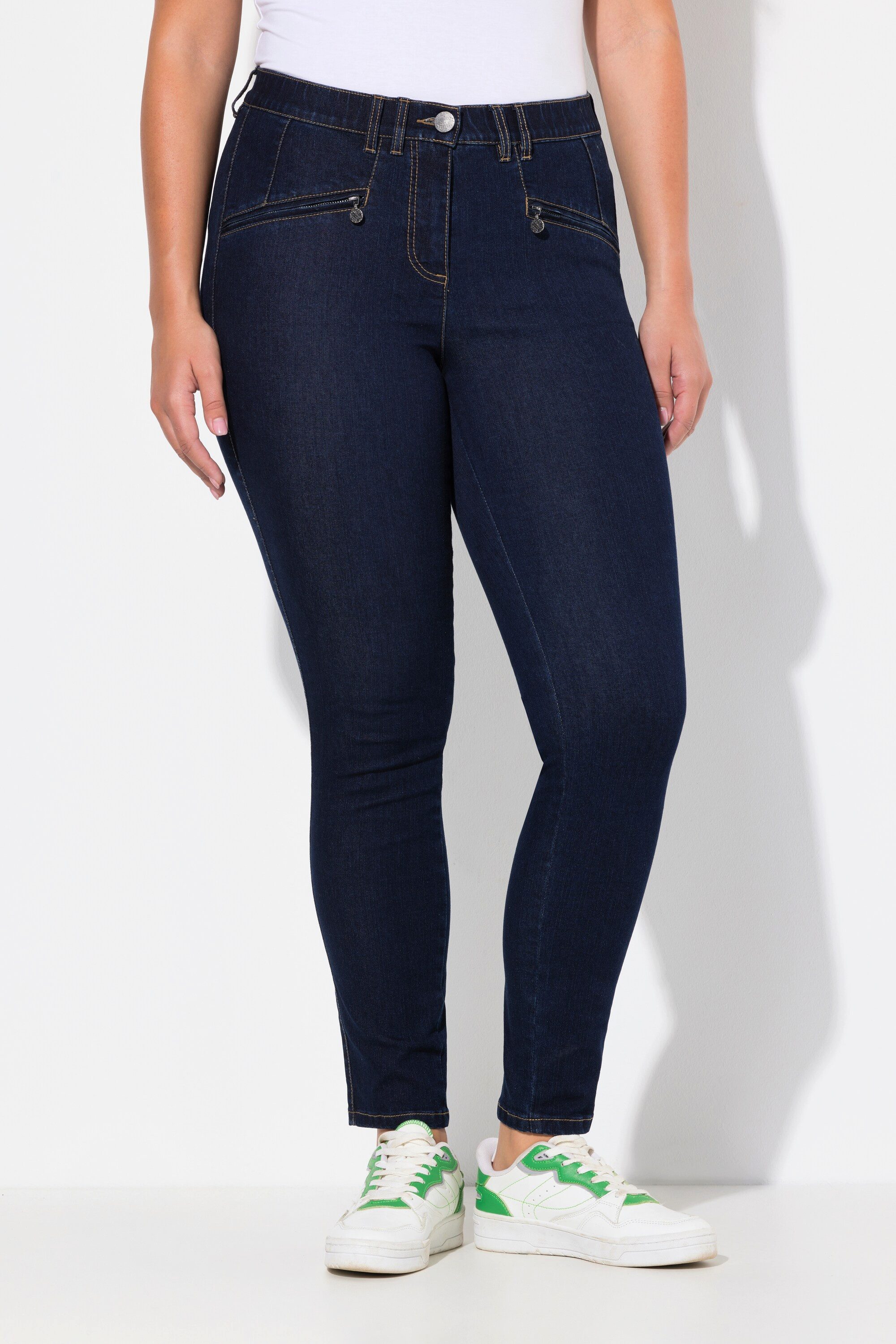 Ulla Popken Regular-fit-Jeans Jeans Sarah schmales Bein Zipptaschen Stretch