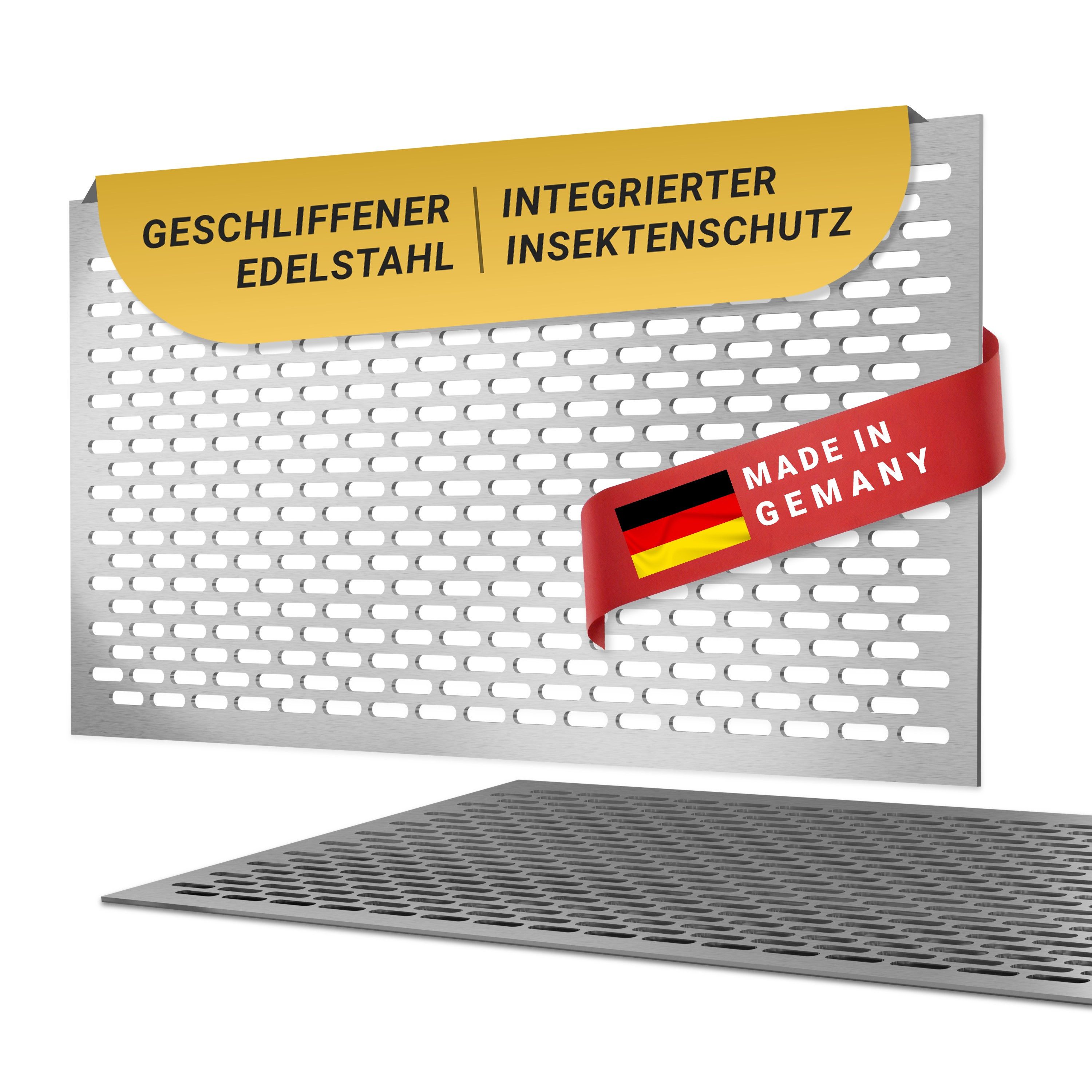 DeinLichtschacht Lichtschachtabdeckung Edelstahl mit Insektenschutz - in verschiedenen Größen und Muster, (Rostfrei, Begehbar & Langlebig), Perfekt für jeden Kellerschacht