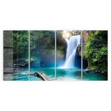 DEQORI Glasbild 'Tegenungan Wasserfall', 'Tegenungan Wasserfall', Glas Wandbild Bild schwebend modern
