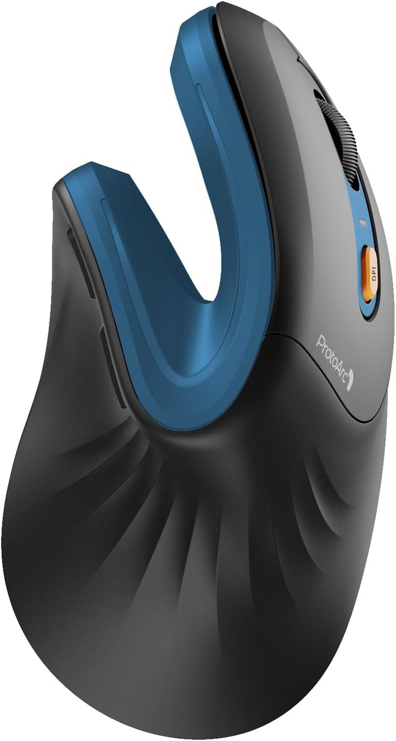 ProtoArc EM11 NL Ergonomische Vertikale Maus Kabellos Aufladbar Maus (Funk, Verbinden Sie bis zu 3 Geräte)