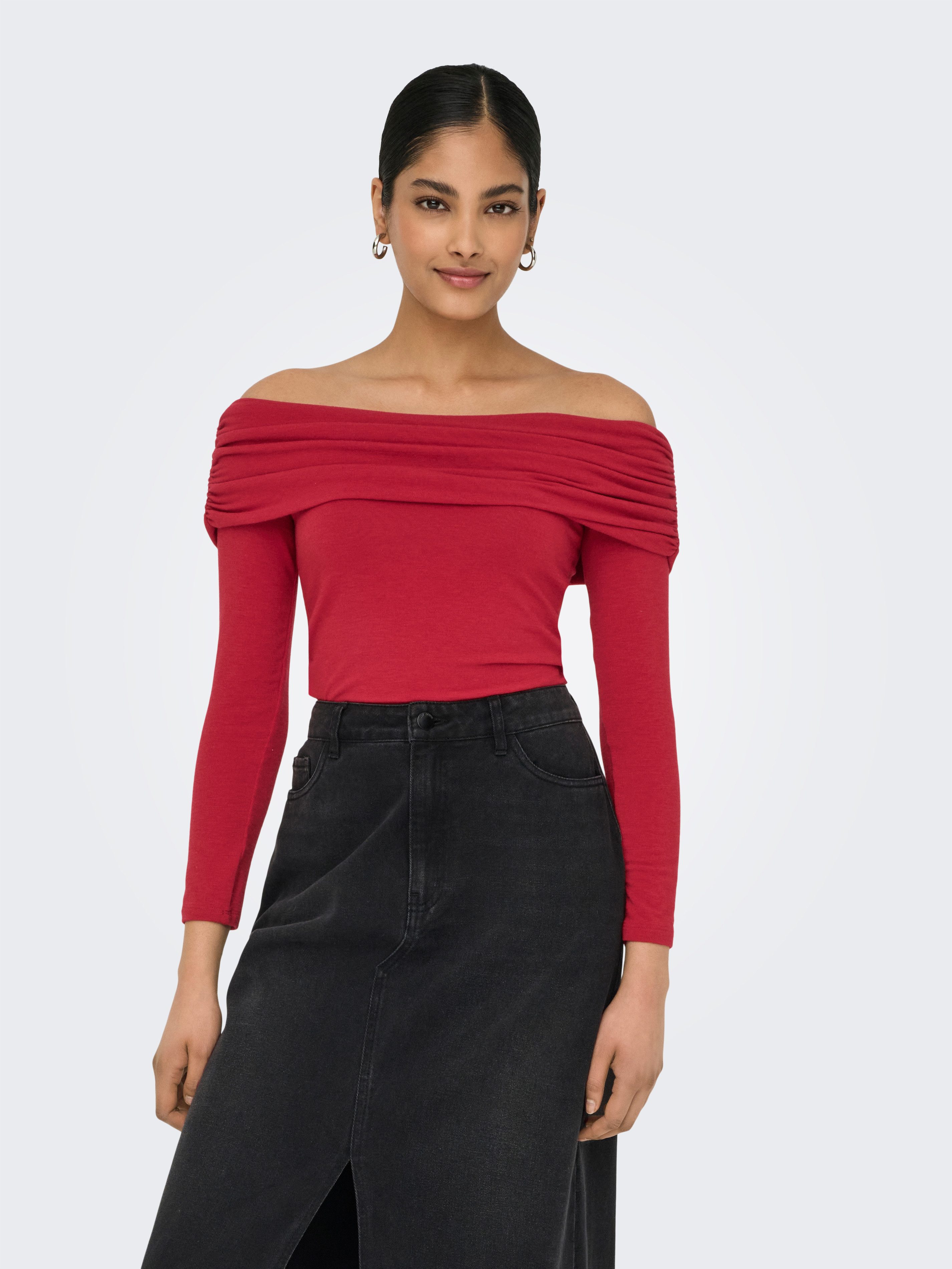 ONLY Langarmshirt ONLGLAMOUR L/S OFF SHOULDER TOP CC JRS