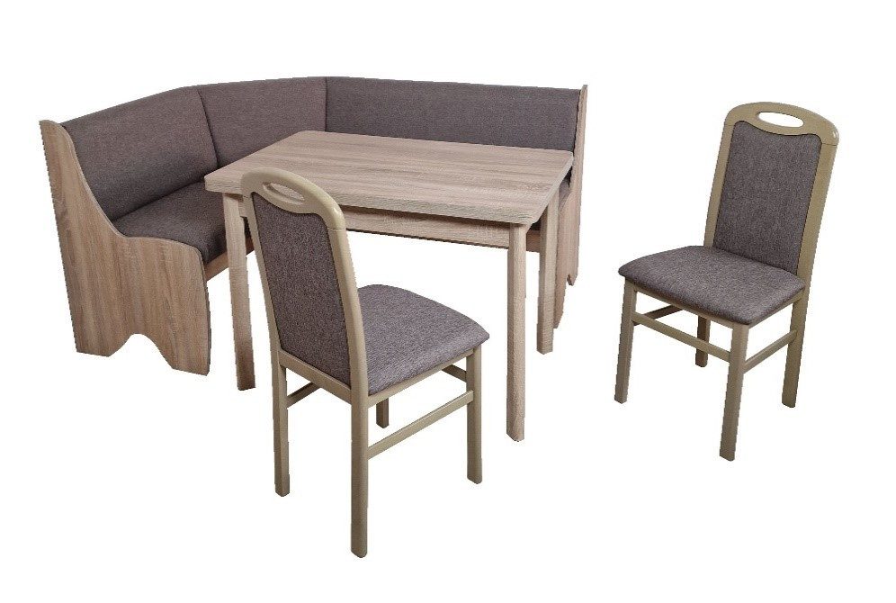 Beauty.Scouts Eckbankgruppe "Rumba 2", Sonoma Eiche Dekor, 4-teilig, 4-Fusstisch