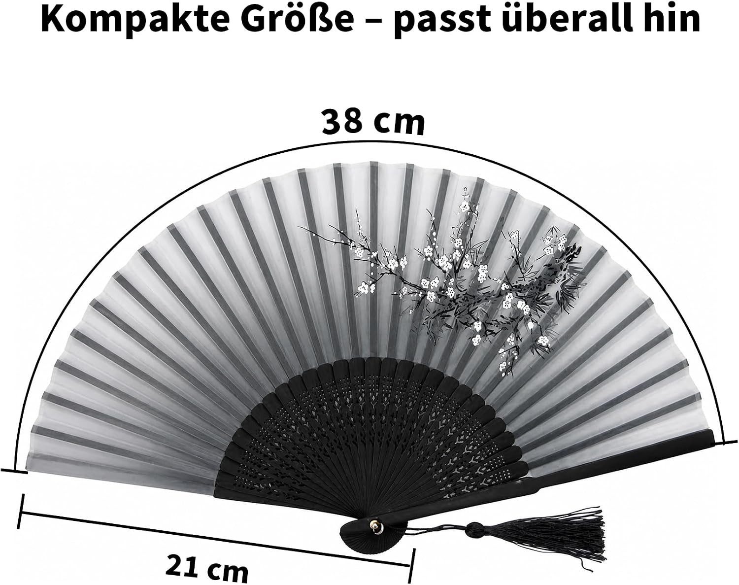 Bwecuy Handfächer Faltbarer Handfan, Tragbarer Stoff-Handfan